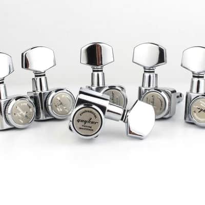 6 Premium In-line Locking Guitar Tuners Machine Head for electric and Acoustic guitars Complete Set image 1
