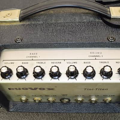 Vintage 80's Bell Duovox Tini-Titan II Accordion & Keyboard Combo Amp w/ Cover & Caster Wheels image 6