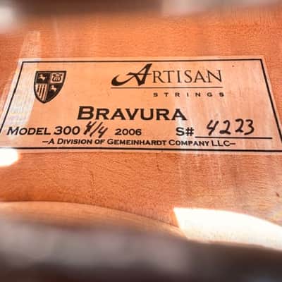 Artisan Strings Bravura Model 300 4/4 2006 SN:4223 image 9