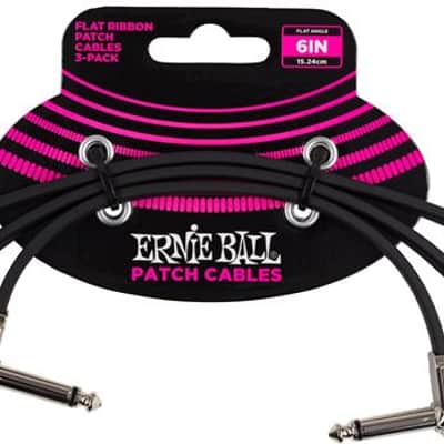 Ernie Ball P06221 Flat Ribbon Patch Cable 6" 3 Pack image 2