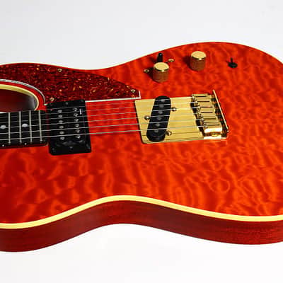 1992 Fender Custom Shop Set Neck Country Artist Telecaster QUILT Sunset Orange Transparent --VERY RARE TELE image 22