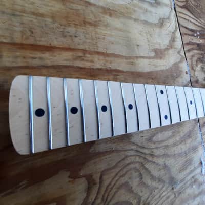 Jumbo ST HEAD 21 steel frets guitar neck replacement maple, skunktail diy image 6
