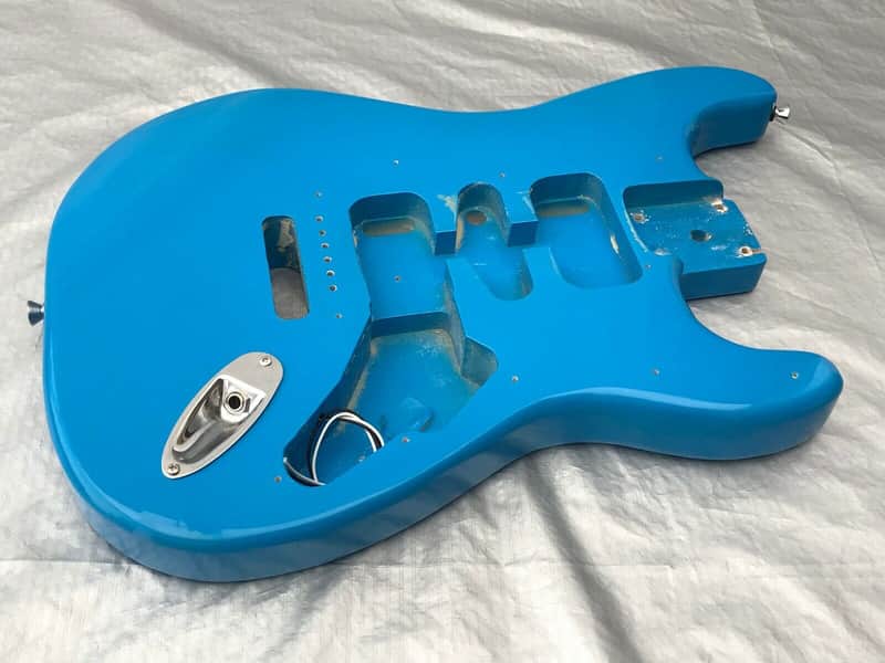 new Strat Stratocaster Style Guitar Body  in miami blue image 1