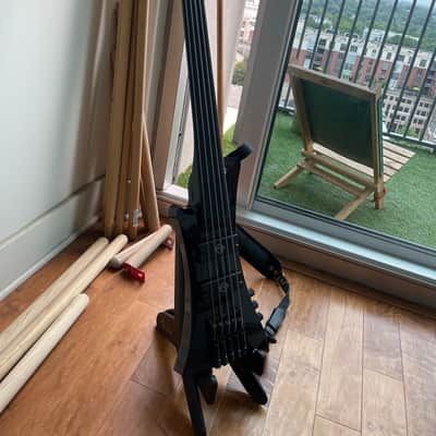 Moses Graphite Vertical Jump 5 string fretless lefty 2016 - Black image 2