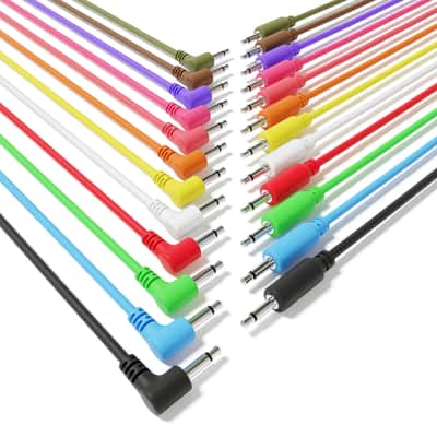 ExcelValley [12-Pack | 120 cm - 47.24"] Hybrid Mono Modular Patch Cables TS 3.5mm 1/8" Eurorack Synth Synthesizer image 1
