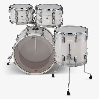 ~NEW!~ Rogers Powertone Series 4-Piece 10/12/14/20 Fusion Drum Kit Set in Antique Creme with Chrome Pinstripes image 2