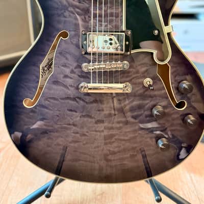 D’Angelico Excel DC – Charcoal Burst – Semi-Hollow – w/ Hard Case + Tags – Excellent image 2