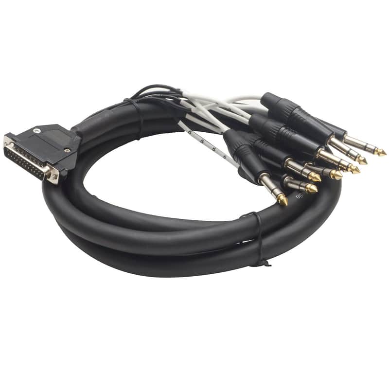 DB25 to 8 Channel 1/4" TRS 8 Foot D-Sub Snake Cable Patch Bay Interface Modular image 1