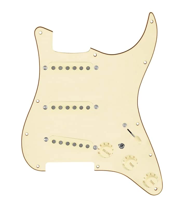 920D Custom Generation Loaded Pickguard For Strat With Aged White Pickups and Knobs, Aged White Pickguard For Strat, and S7W-MT Wiring Harness image 1