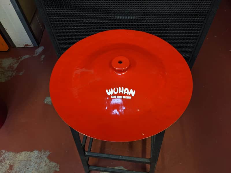 Rare Find! New Old Stock Wuhan Red Color 18" China Cymbal - In Your Face Look & Sound! image 1