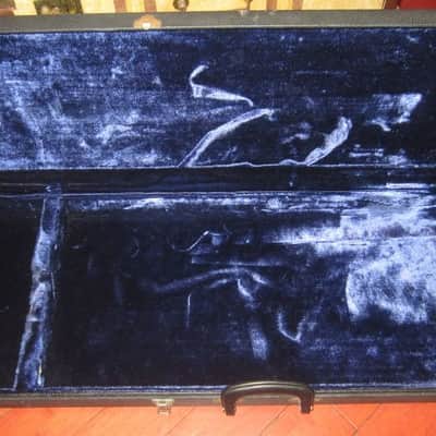 1969 Rickenbacker 3/4 size electric guitar case Black w blue interior image 5