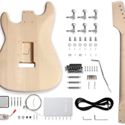DIY Electric Guitar Kit Beginner Kits 6 String Right Handed with Basswood Body Maple Neck image 2