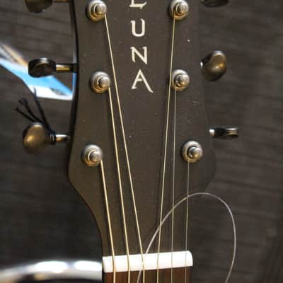 Luna Art Folk Vintage Distressed Folk Solid Top Acoustic Guitar image 4