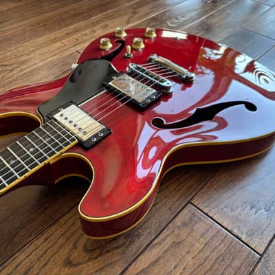 1980s Yamaha SA-1000 Super Axe Semi Hollow ES Electric Guitar Cherry MIJ Japan image 7