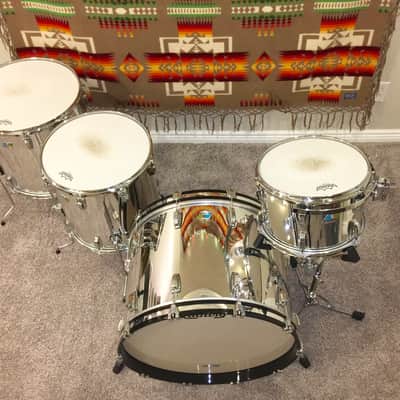 Custom Ludwig Classic Maple Mirror Chrome Drum Kit image 2