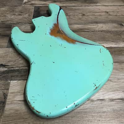 Made to Order - FRANCHIN Uranius bass body Relic Aged 100% Nitro Lacquer COLOR OVER COLOR (Sunburst/ Black/ White/ Blue/ Green/ Yellow/ Red/ Pink/ Burgundy/ Purple/ Gold/ Silver, etc.) Basswood Poplar Jazz-Bass Style Made in Italy image 5