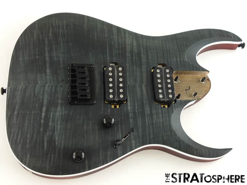 Ibanez RGA42FM LOADED BODY Flamed Maple Top Bound Transparent Gray Flat image 1