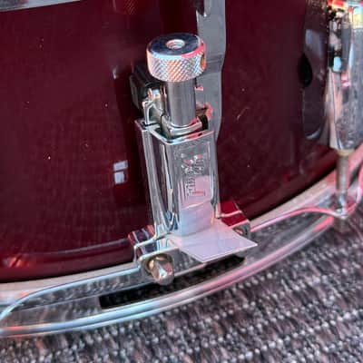 Pearl Export 14x5.5 Snare Drum Burgundy w/Genuine Pearl Throw-Off image 6