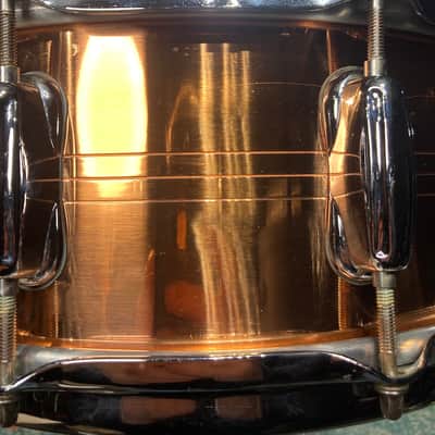 Slingerland - 5x14" Sound King, Lacquered Brass, 10-Lug Snare Drum, Zoomatic Throw-Off 1990s image 14