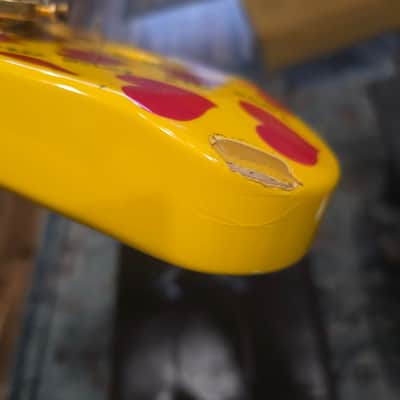 2006 Fernandes Burny YH-JR - Hide Signature Model - Yellow Heart Junior - Built-in-Amp - w/ Gig Bag image 19