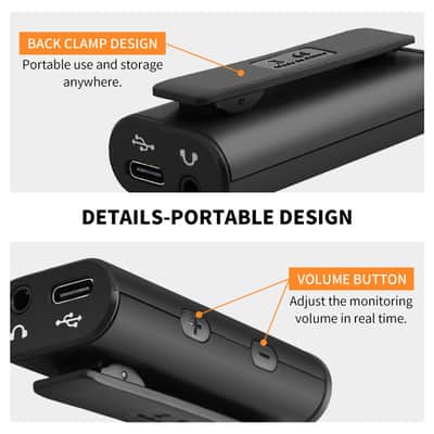 JOYO Guitar Audio Interface for Phone, Direct Monitoring with 6.35mm Input & 3.5mm Headphone Out, USB-C & Lightning Plug & Play, Portable Pocket Size (MOMIX CAB) image 4