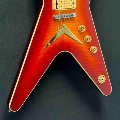Dean - USA - ML - Patents Pending - Flame Top - Trans Cherry Sunburst - DiMarzio Super Distortion Pickups - Chrome Hardware - Brass V Plate - OHSC - Call for Best Price !!! image 1
