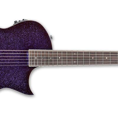 ESP LTD TL-6 Acoustic / Electric Guitar - Purple Sparkle Burst image 25