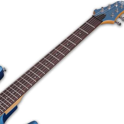 Schecter C-6 Deluxe Series Electric Guitar - Satin Light Blue Metallic image 3