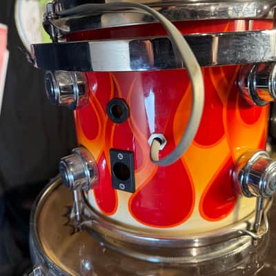 Rikki Rockett's Poison, 1990-1992 Flesh and Blood Tour DW 7-Piece Drum Set Early 1990s - Custom Red Flame Graphic by Cycle Fab image 3