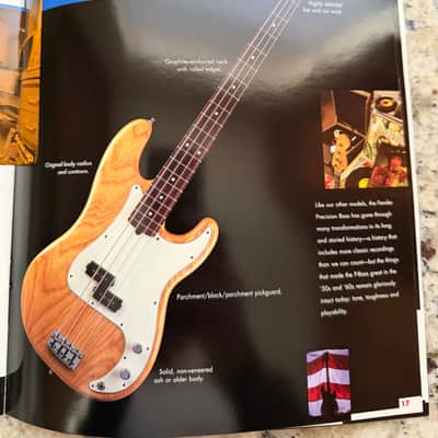 Fender Brochure Catalog 90s-2000s left-handed Stratocaster hardtail Fat American Standard paisley floral Strat Texas special American series telecaster American precision jazz bass five string hot rodded image 12