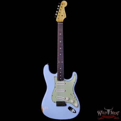 Fender Custom Shop 1962 Stratocaster Hand-Wound Pickups AAA Dark Rosewood Slab Board Relic Sonic Blue image 3