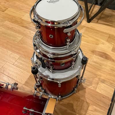~RARE!~ Mapex Black Panther 4-Piece 8/10/14/18 Cherry Bomb Drum Kit Set in Rose Burst with Brushed Black Nickel Hardware (Rm4) image 4