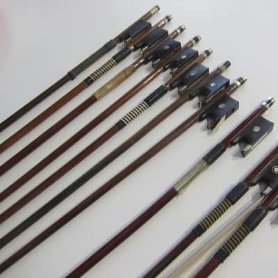 German Violin Bows Various Makers High Quality 4/4, 7/8, 3/4, & 1/2 Sizes Lot of Ten (10) Circa-1900s-Brown image 13