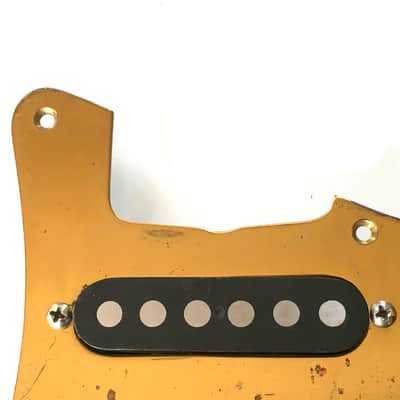 Schecter complete F500t Stratocaster monstertone single coil pickup assembly with brass pickguard image 9