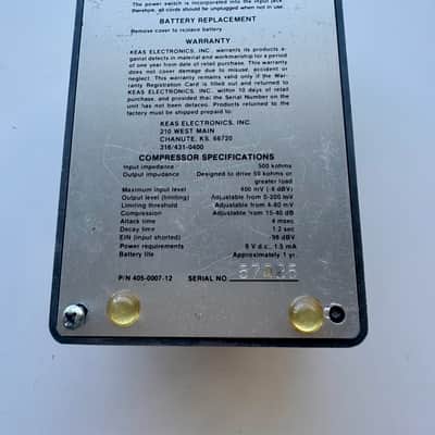 Ross Compressor – Vintage – Made by Kustom Electronics – P/N 405-007-12 – Serial #57025 – USA image 5