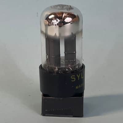 1950s Sylvania 6SN7GTB Vintage Black Plate Chrome Top Preamp Tube! T263 image 4