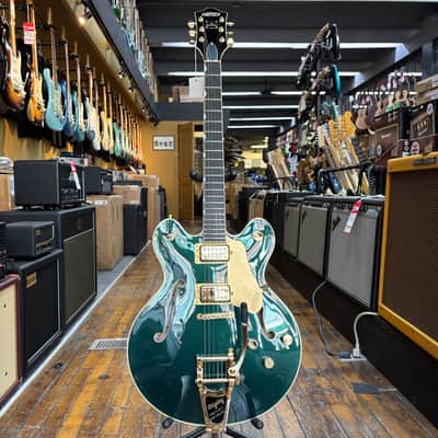 Gretsch Japan Broadkaster LX Center Block Electric Guitar with String-Thru Bigsby Cadillac Green w/Hard Case image 4