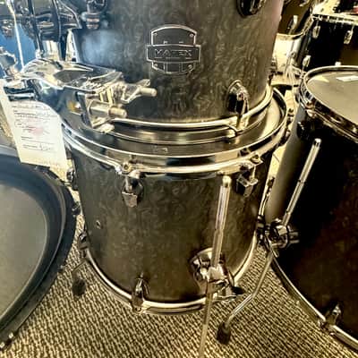 Mapex Saturn V Exotic 4pc Drum Set 12/14/16/22 - Flat Black Maple Burl image 5