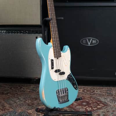 Fender JMJ Road Worn Mustang Bass - Faded Daphne Blue with Gig Bag image 17