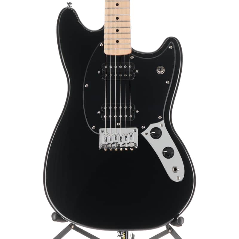 Squier Sonic Mustang HH, Maple Fingerboard, Black Pickguard, Black