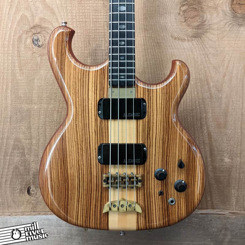 Alembic Spoiler 4 Bass 1986 Zebrawood w/ OHSC image 1