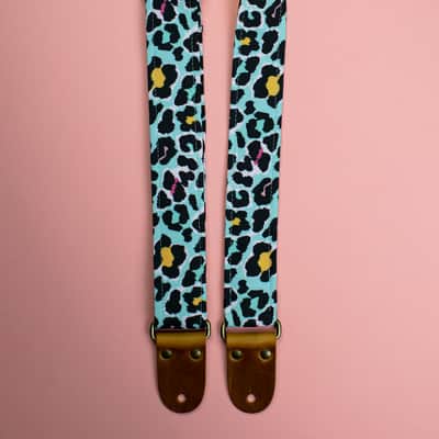 Mr.Strapsky Pink Cheetah Guitar Strap Bass Strap With Italian Satin image 5