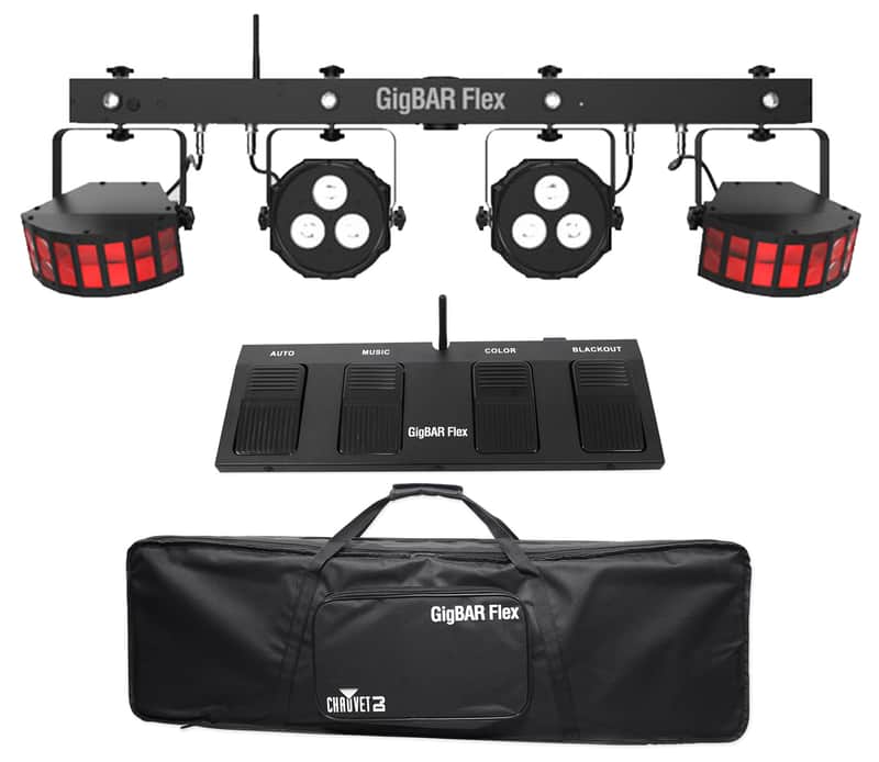 Chauvet DJ GigBAR Flex Lighting System w/ 2) Derby+2) Par Can Lights+Footswitch image 1
