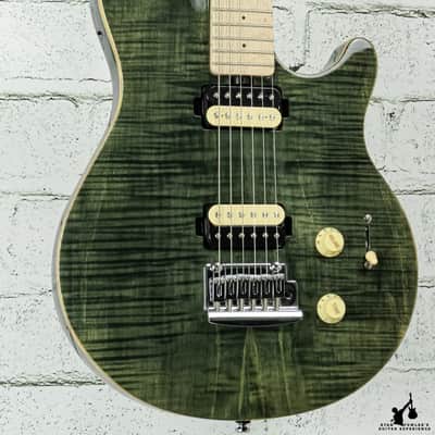 Sterling By Music Man Axis Flame Maple Electric Guitar - Trans Black (#7839) image 2