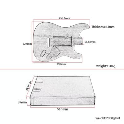 Unfinished DIY Red Walnut Guitar Body – Strat-Style, Pre-Drilled, Ready for Custom Build image 5