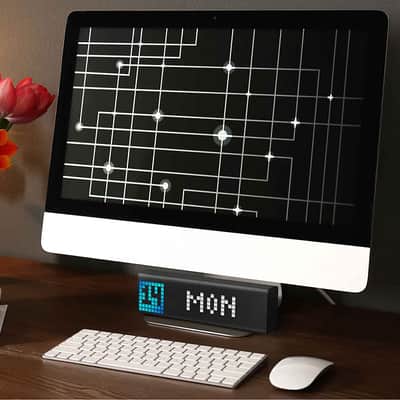 LaMetric Time LM 37X8 Wi-Fi Smart Home Clock, Black image 7