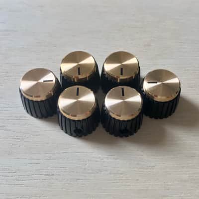 Set of 6x GOLD Marshall Reproduction amplifier control knobs JTM - JMP - JCM800 image 2