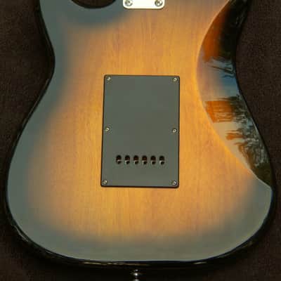 Tobacco Sunburst Custom Shop Mahogany Strat+7-Sound Switching+ Working Bridge Tone +SRV Pickups + Treble Bleed Circuit + '59 Style Neck with "C" Profile+ Setup+ Leveled, Crowned and Polished Frets+ Kluson Style Vintage Tuners + Aged Guard! image 3