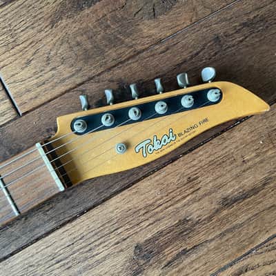 Vintage 1990s Tokai Blazing Fire  HSS Electric Guitar Talbo Reissue Super Strat Sage Mirror MIJ image 8