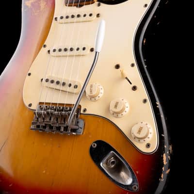 Vintage 1970 Fender Stratocaster 3-Tone Sunburst With Soft Case image 5